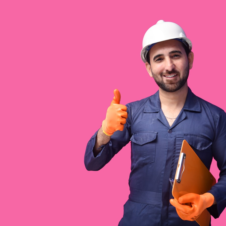 Plumber cleaning a drain
